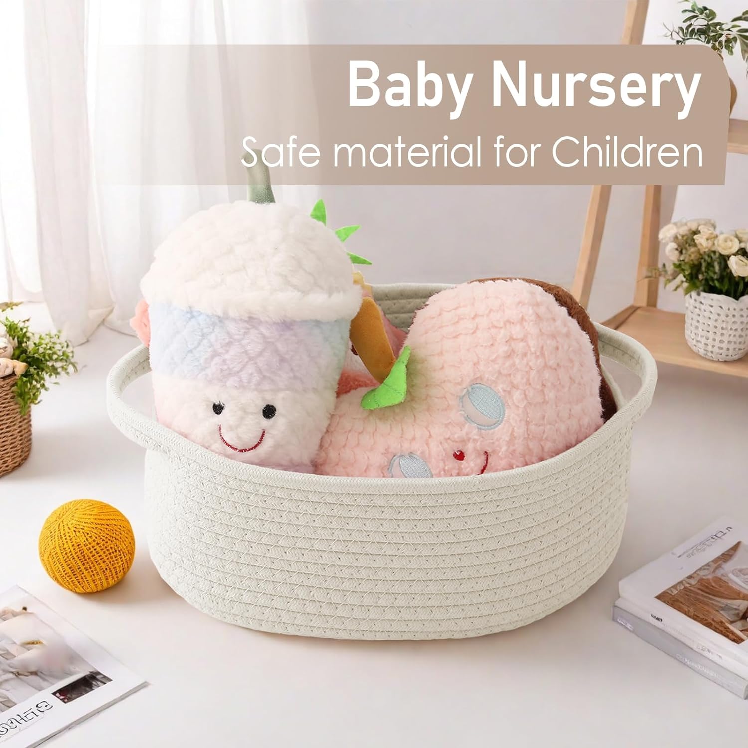 JMvicyroam Small Woven Basket. Empty Gift Basket. White/1 Pack - Image 5