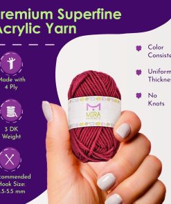 Alternative view of 20 Acrylic Yarn Skeins - 438 Yards Multicolored Yarn in Total – Great Crochet and Knitting Starter Kit for Colorful Craft – Assorted Colors