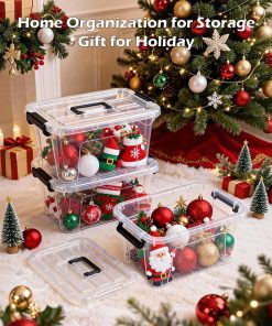 Alternative view of NUMIFUN 7Qt Clear Plastic Storage Bins with Lids.Transparent Design.6 Pack | Stackable organizing totes with buckle latches & handles.Dust-proof clear design for home.office & pantry space saving